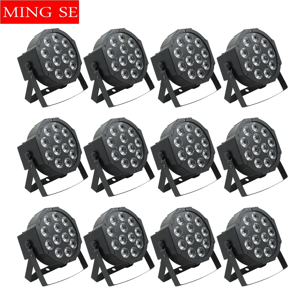 12 шт./лот Led Par 12x12 Вт RGBWA UV 6в1 плоский светодиодный светильник Can 64 настенная шайба