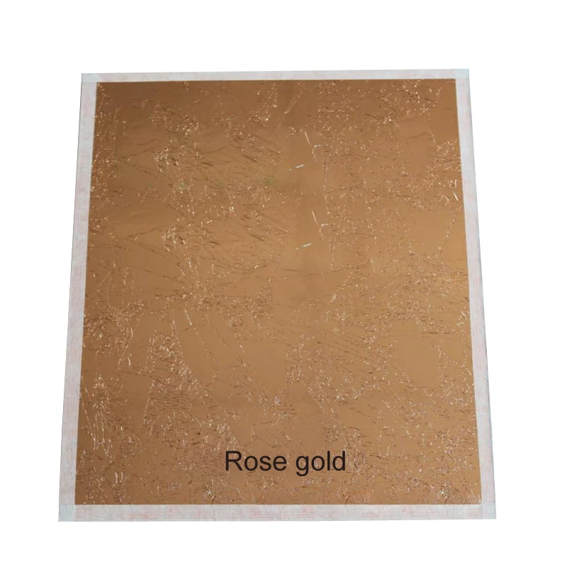 rose gold 14*14 см имитация золотого, серебряного, медного золочения бумага из фольги Лист Листья листы дизайн бумаги DIY Искусство Ремесло Декор бумаги 100 шт - Цвет: rose gold