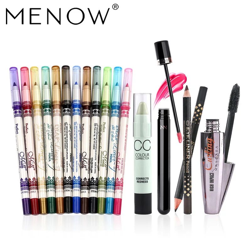 MENOW Brand 5pcs Make up set 2 Colors/Set Eyeliner Lip Pencil &Matte gloss Moisturizing &Concealer & Mascara Set 5432|mascara eyeliner|eyeliner