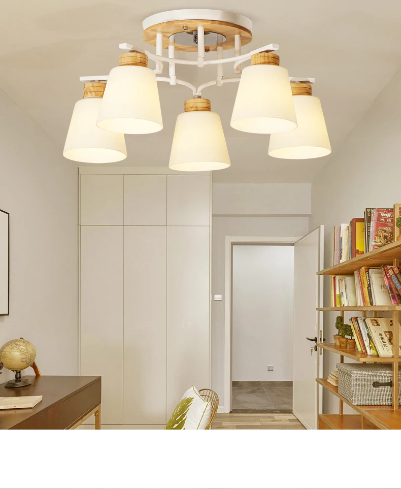 Скандинавский светодиодный потолочный светильник для гостиной Лофт Deco арт-кабинет спальня деревянный потолочный светильник для столовой Бар для чтения потолочные светильники блеск