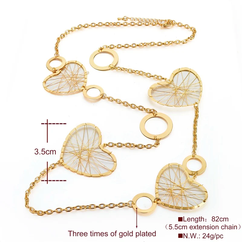 Женское Ожерелье LongWay бижутерия в форме сердца золотое ожерелье-цепочка для