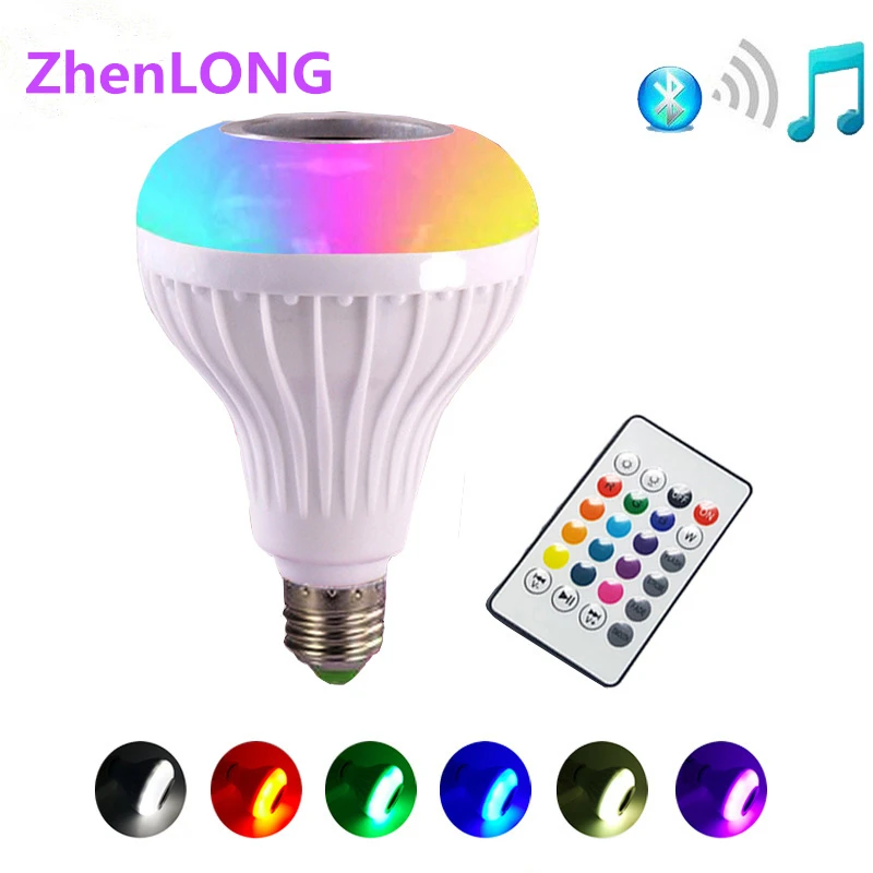 E27 Смарт RGB/RGBW Беспроводной Bluetooth Динамик лампы работы в режиме воспроизведения