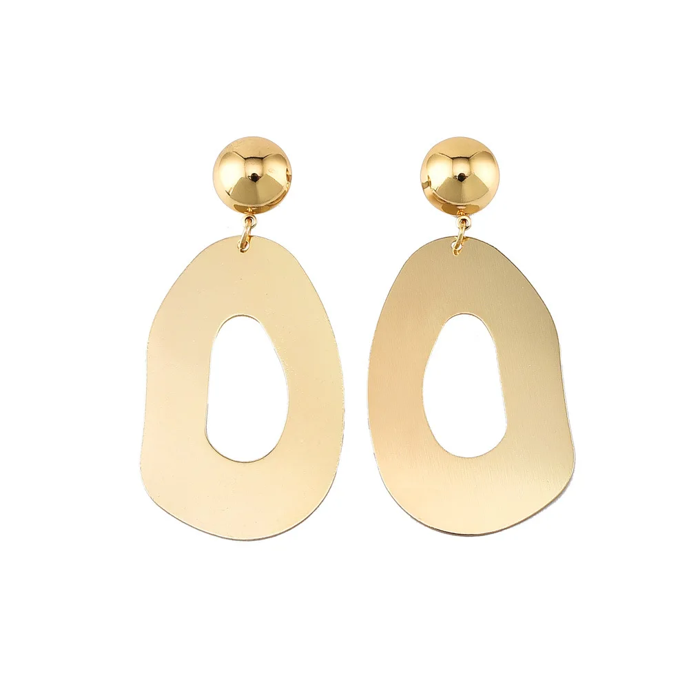 Новые модные популярные серьги крупные металлические капли для женщин лидер