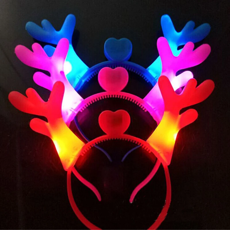 Светодиодные головные уборы на Рождество светящиеся оленьи рога | Аксессуары -32835035014