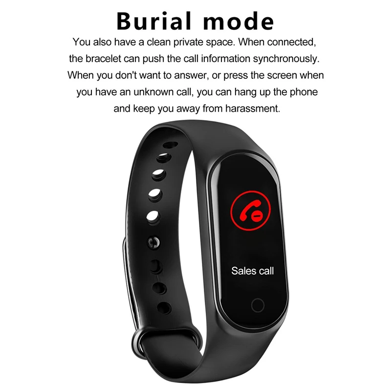 M4 Band Music Smart Watch Sports Bracelet Bluetooth 4.0 Waterproof 0.96" IPS Color Screen Soft TFU | Электроника