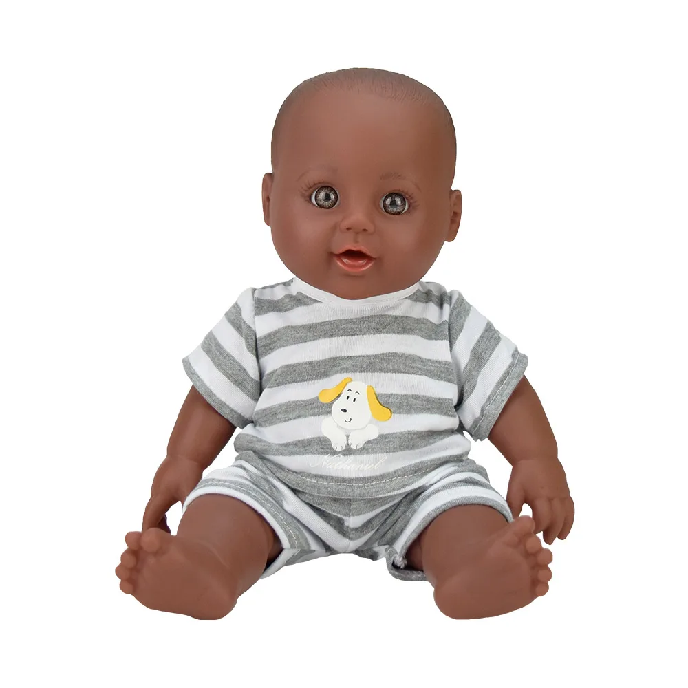 12 дюймов! Силиконовые волосы винил reborn baby новорожденный черный boneca куклы