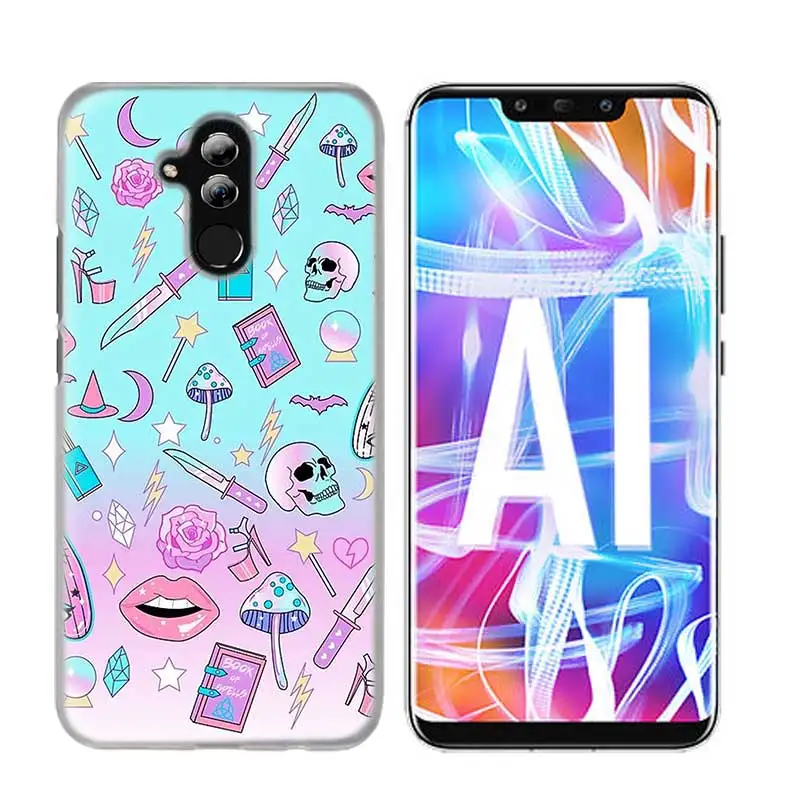 Чехол для huawei Honor P20 mate 20 10 P10 P9 P8 8X9 Lite P Smart+ Plus Nova 3i прозрачный девчачий пастельный готический