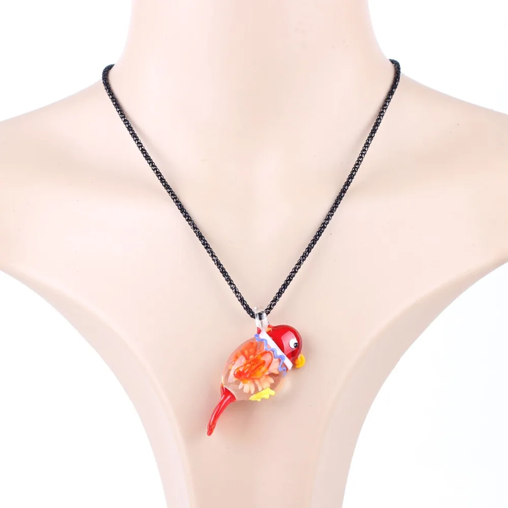 Ожерелье женское из муранского стекла с цветной глазурью и птицей|fashion jewelry|jewelry