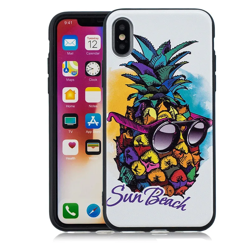 Для IPhone X 10 Чехол i Phone Apple Shell силиконовый 3D рельефный мультяшный Кот Бабочка