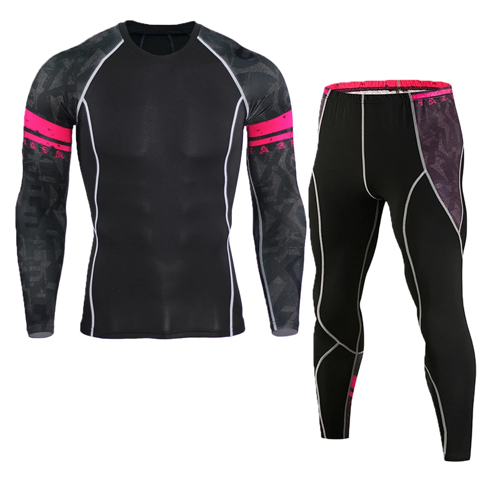 

Crossfit Men's Sportswear Compression Shirt Underwear Gyms Clothing Fitness Sport Suit MMA Rashguard Bodybuilding Long Johns