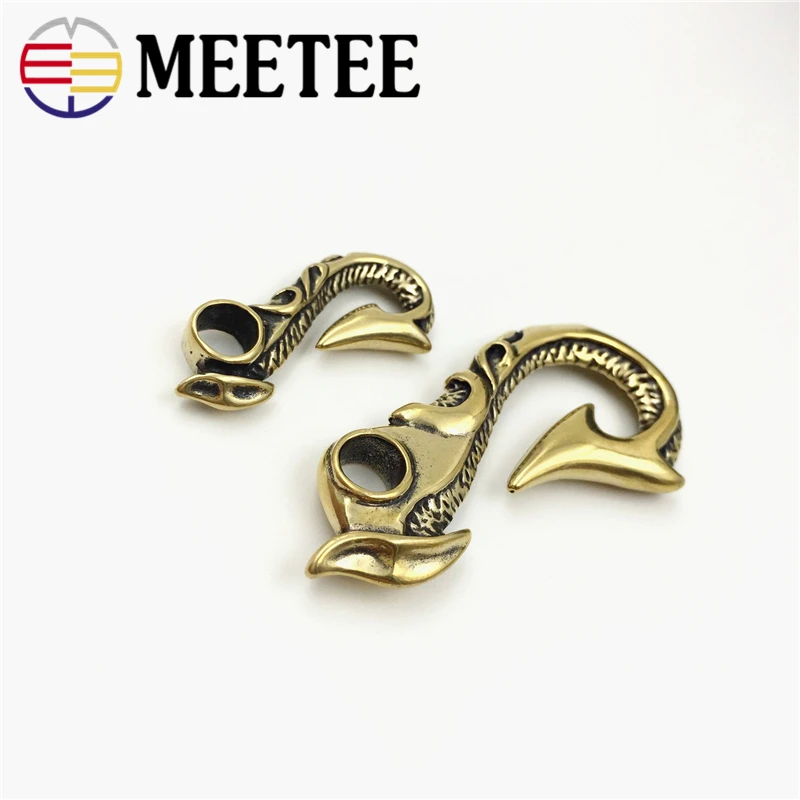 Медные пряжки Крючки Meetee из твердой латуни 2 шт. s образная застежка брелок с