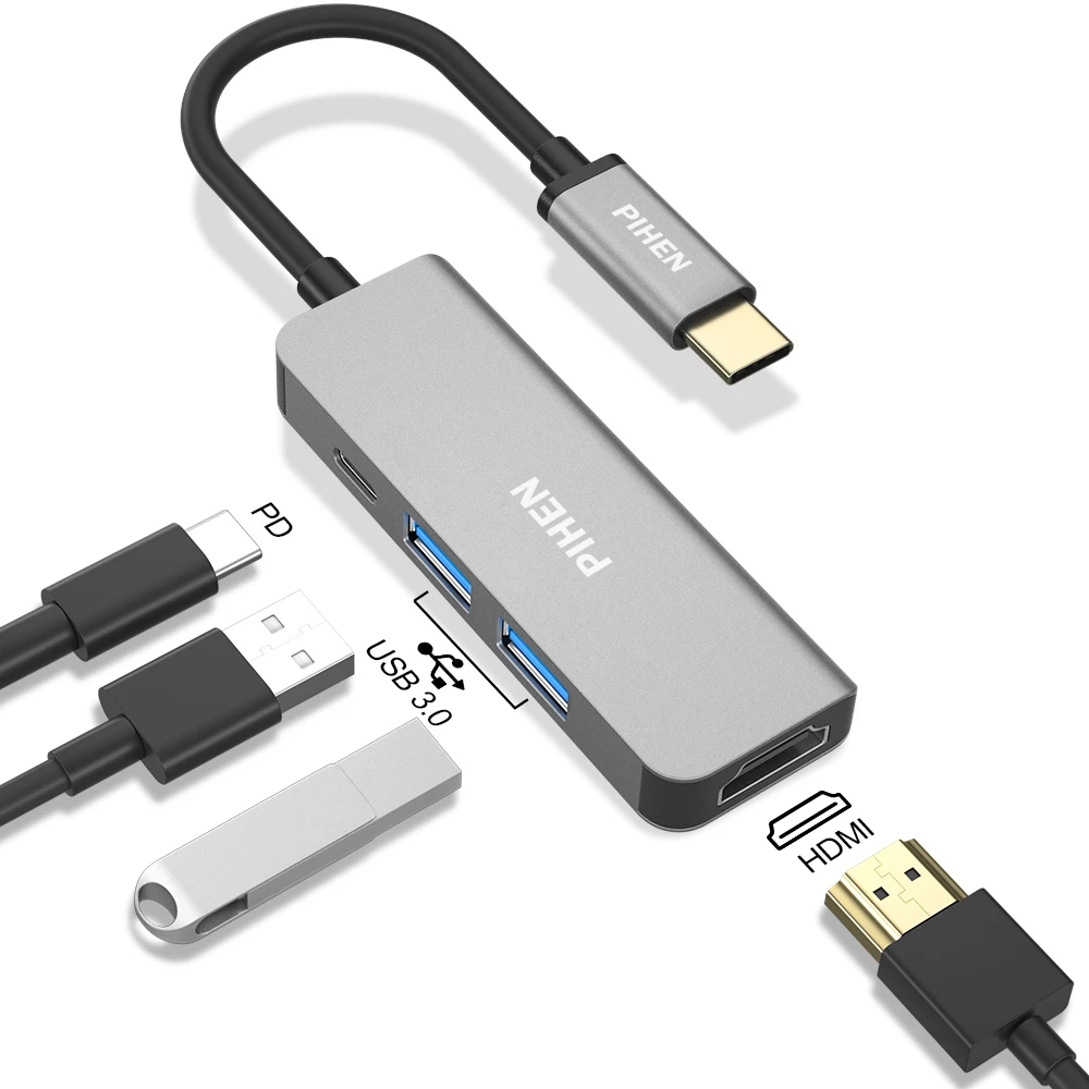 USB C концентратор Thunderbolt 3 телефонный адаптер кабель type к HDMI 0 PD для Samsung Note 8 9 Macbook