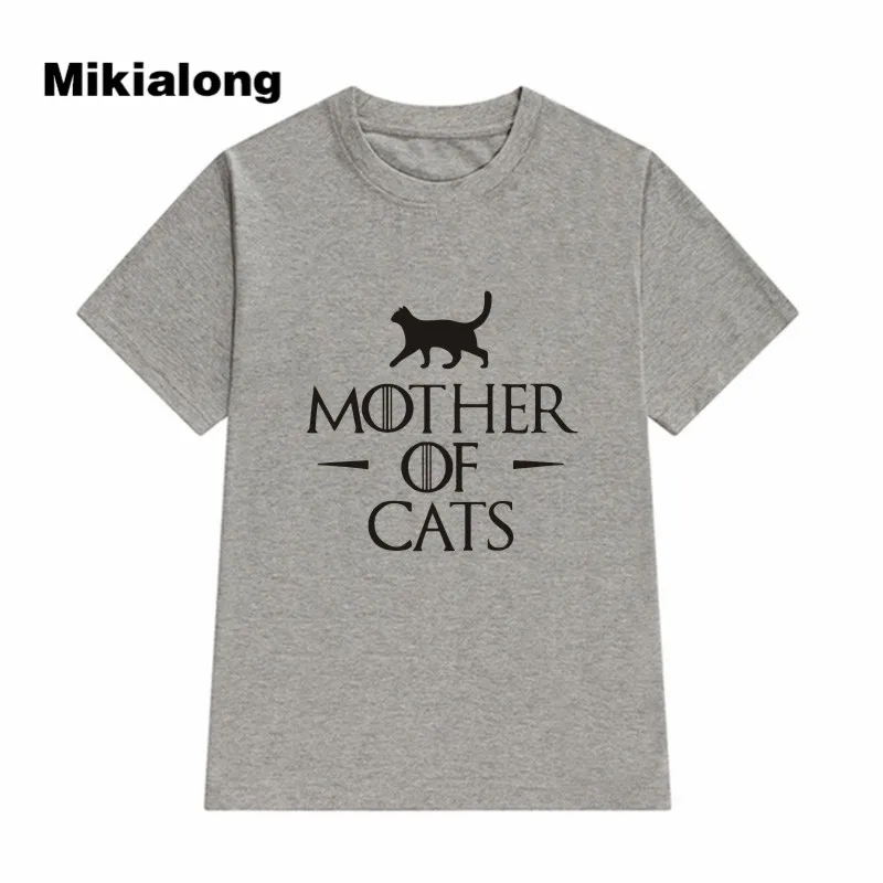 Женская футболка с принтом кошки черная или белая матери лето 2019|cat t shirt|camisetas mujertee
