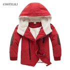 COOTELILIОдежда для маленьких мальчиков зимнее пальто детская зимняя куртка для мальчиков-подростков, детская одежда с капюшоном детские парки 100-150 см
