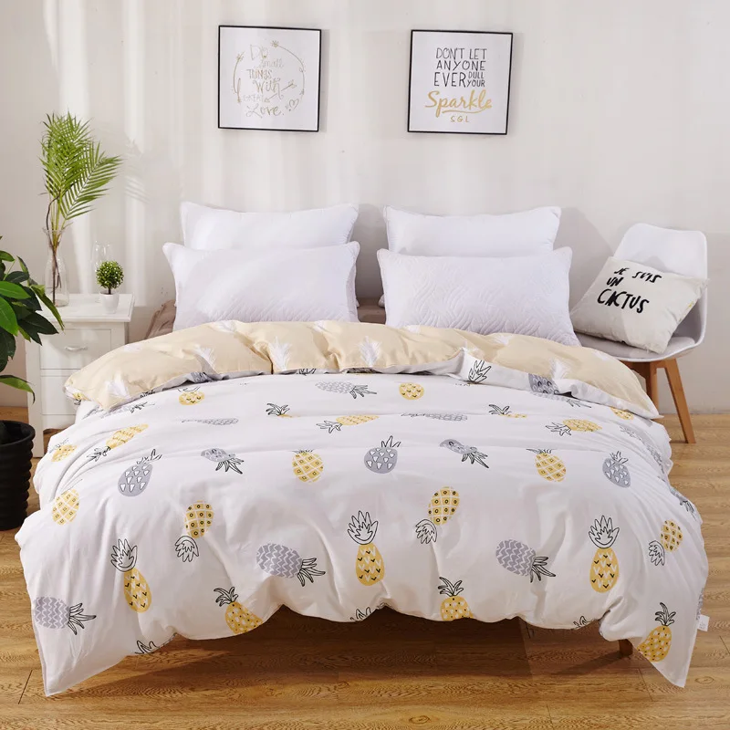 Фрукты ананас Твин Полный queen king size 100% хлопок пододеяльник Стёганое Одеяло