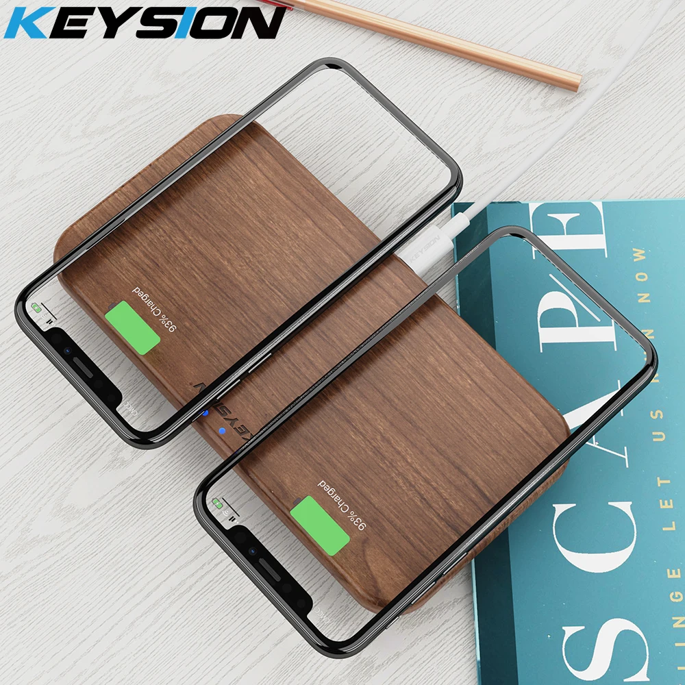 Двойное Беспроводное зарядное устройство KEYSION 5 катушек Быстрая Зарядка Qi