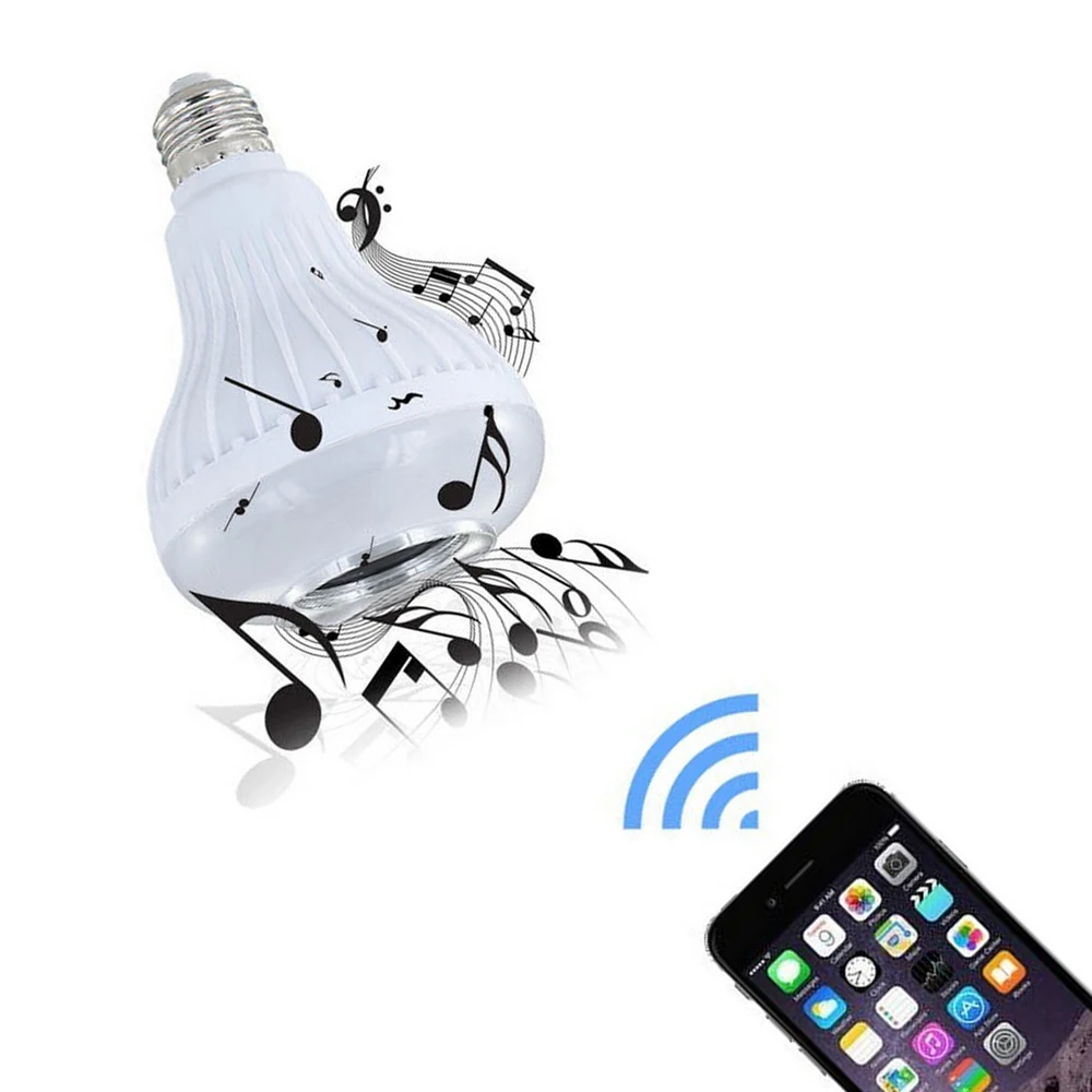 Беспроводная смарт лампа RGB 12 Вт с Bluetooth динамиком музыкальная Светодиодная