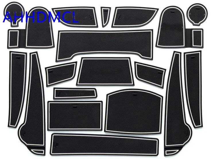 

AHHDMCL Non-Slip Car Door Gate Slot Mats Cup Armrest Storage Pad Mat For Hyundai Encino