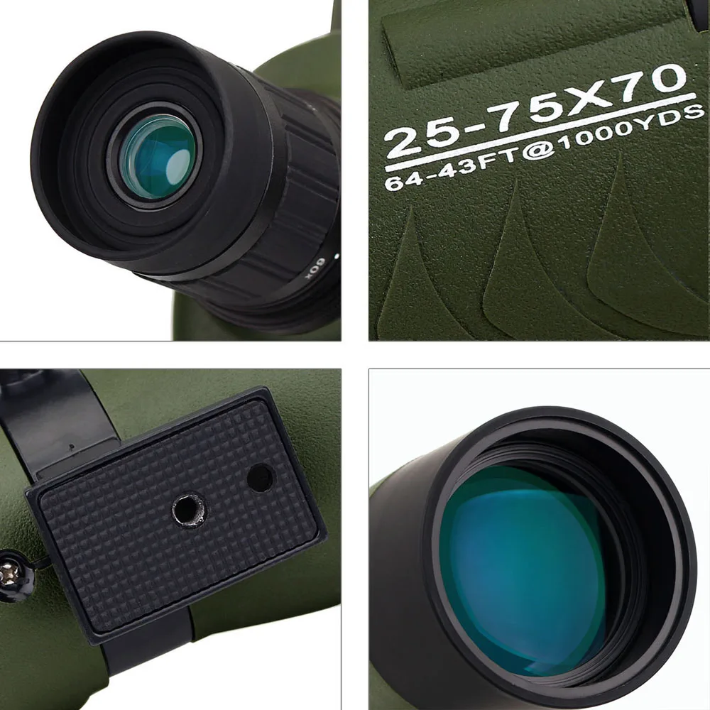 LAIDA 25 75x70mm Зрительная труба Монокуляр Zoom BAK4 45 градусов под углом для целевой