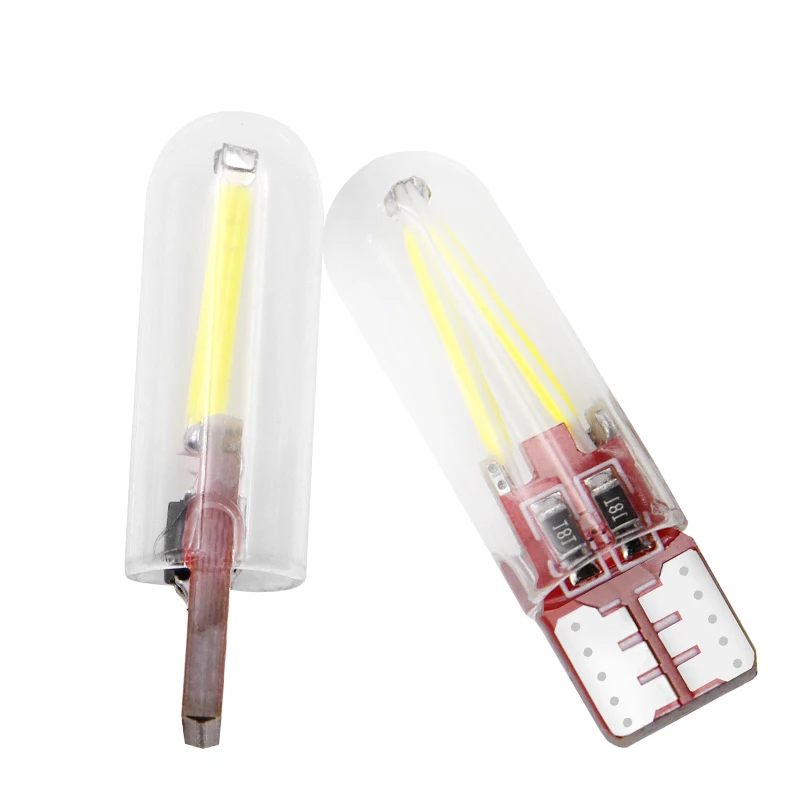 T10 194 2825 WY5W W5W лампы накаливания COB светодиодный Стекло оболочки Авто замок