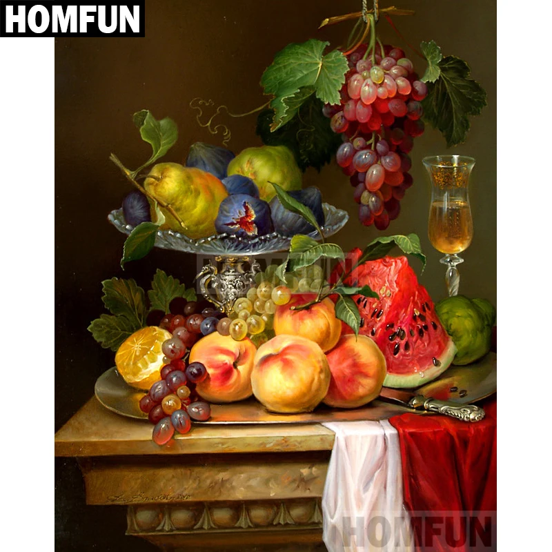 Алмазная вышивка HOMFUN A02094 5D сделай сам с квадратными/круглыми сверлами натюрморт