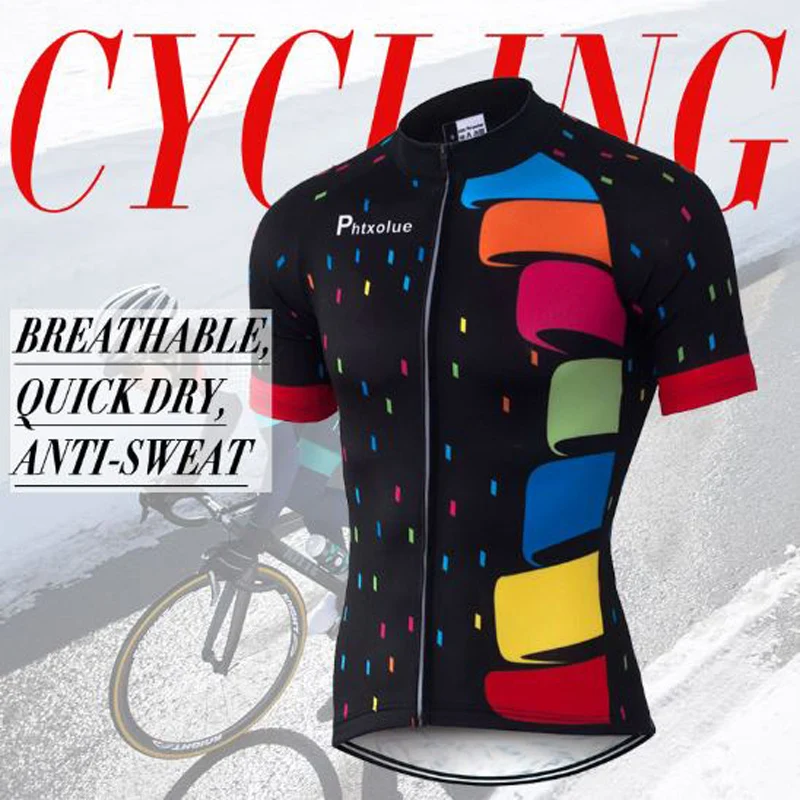 Phtxolue Pro Cycling Clothing Summer 100% Polyester Bicycle Clothes Sportswear MTB Bike Maillot Ciclismo Jersey | Спорт и