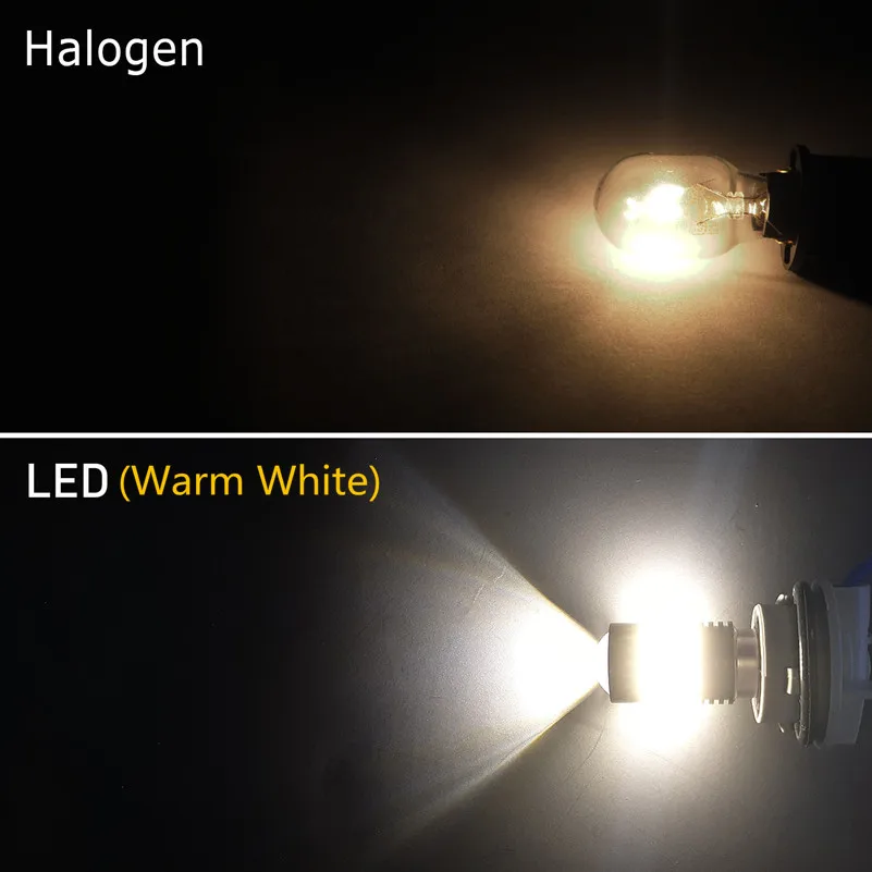 Тёплый белый 2 шт. P21W led canbus заднего Обратный резервный светильник лампочка BA15S 1156 Автоматическая сигнальная лампа для Audi A3 8P A4 B6 B8 A5 A6 C5 C6 Q5 Q7 - Испускаемый цвет: Тёплый белый