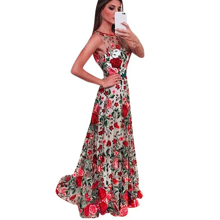 Весеннее женское длинное формальное платье с вышивкой вечерние бальные Платья