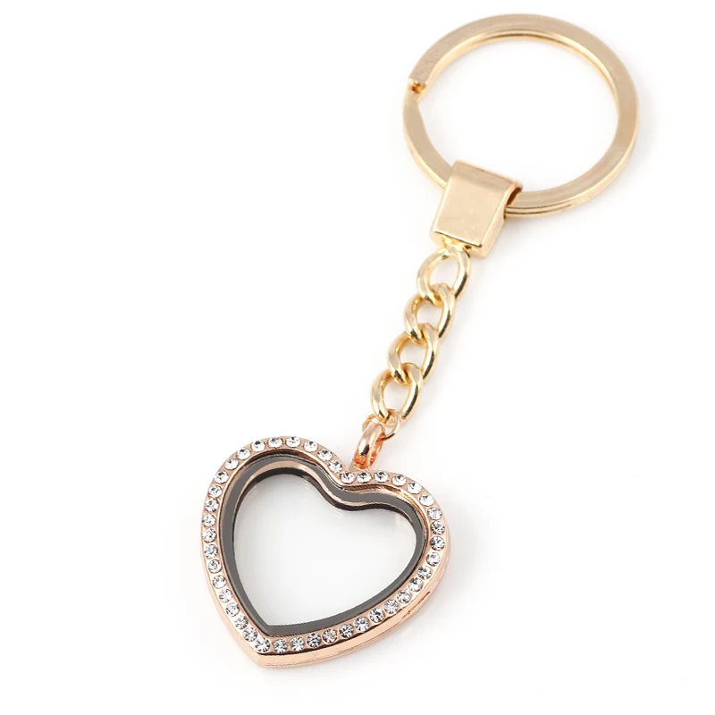 10 шт./лот заводская цена Новые товары 4 цвета сплав живое сердце брелок с горным