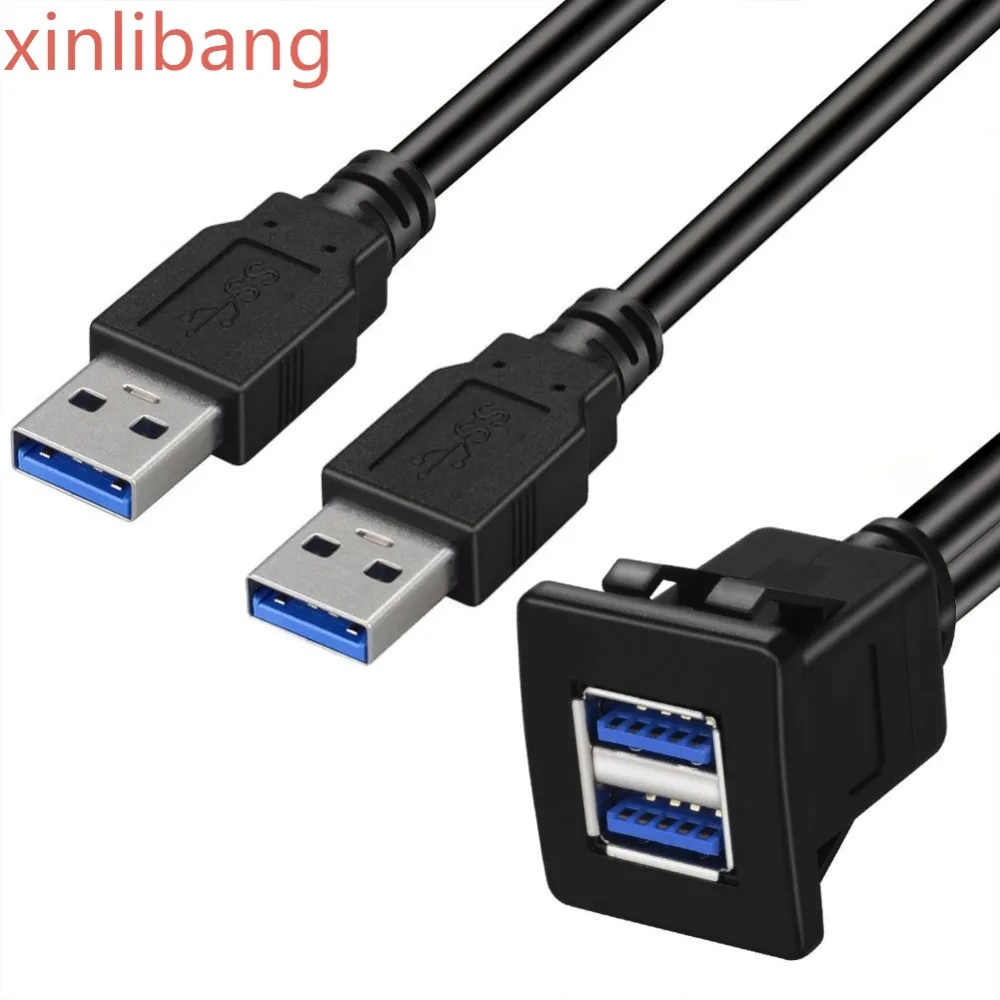 Удлинительный кабель с двумя портами квадратная панель USB 3 0 удлинитель пряжкой