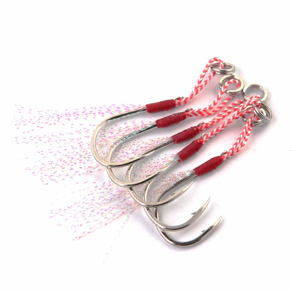 

100pcs/pack Origin jigging assist hook 10# to 20# overweight fishing hook boat jigging bait fishing rope thread jig hook tackle