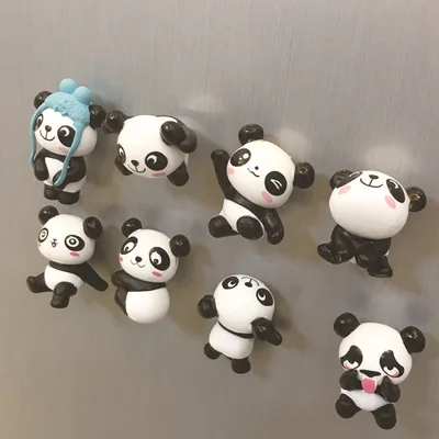 8 штук Тапочки с милой мультяшной пандой холодильник магниты на стикер сообщений