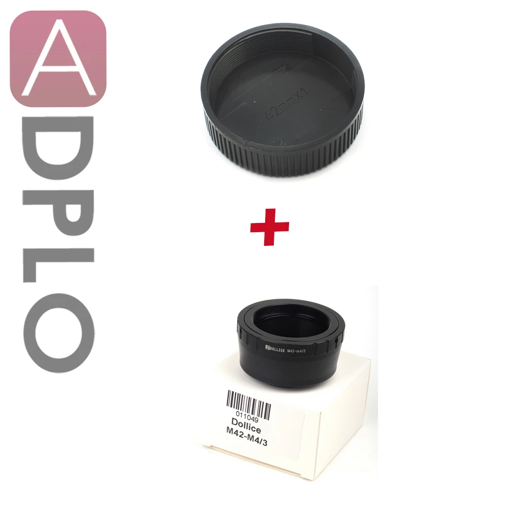ADPLO 011049, подходит для M42-For камеры Micro Four Thirds 4/3, M42-M4/3 + M42 42 мм, задняя крышка с винтовым объективом