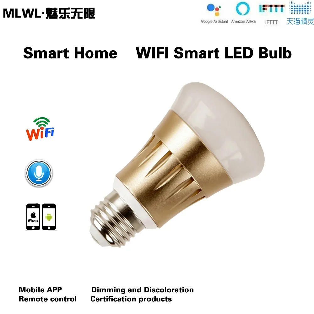 

Smart WIFI Lighting Remote Control 3WRGB Led Bulb Light E27 6W LED Bulb