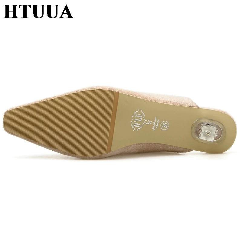 HTUUA/брендовые Модные женские тапочки повседневные туфли без задника на молнии