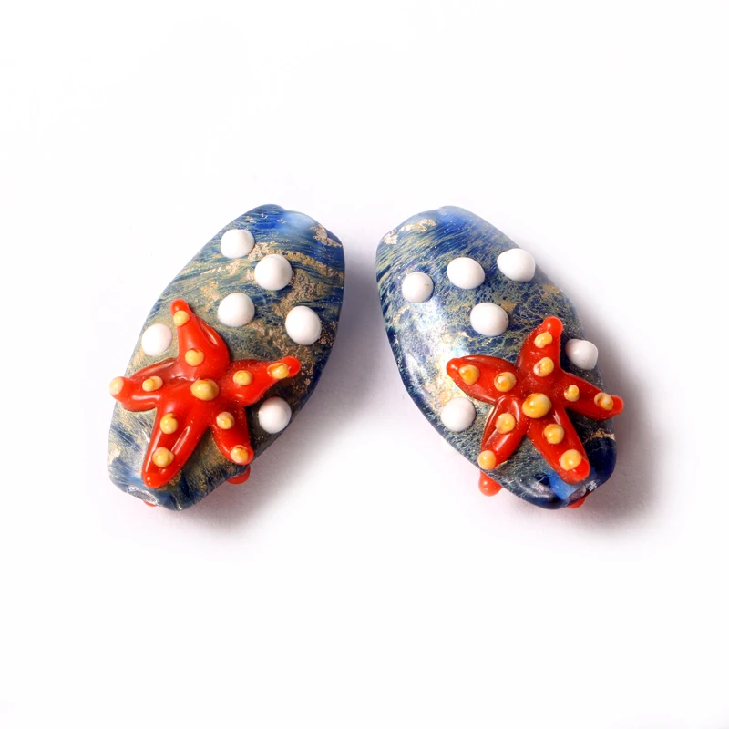 5pcs a lot Japan series starfish Charm colored loose Beads fit to bracelet Size14*15mm Hole: Approx 2-3mm | Украшения и