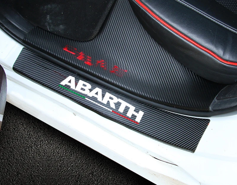 4 шт. автомобильный Стайлинг ABARTH эмблема порог автомобиля защитная пленка из