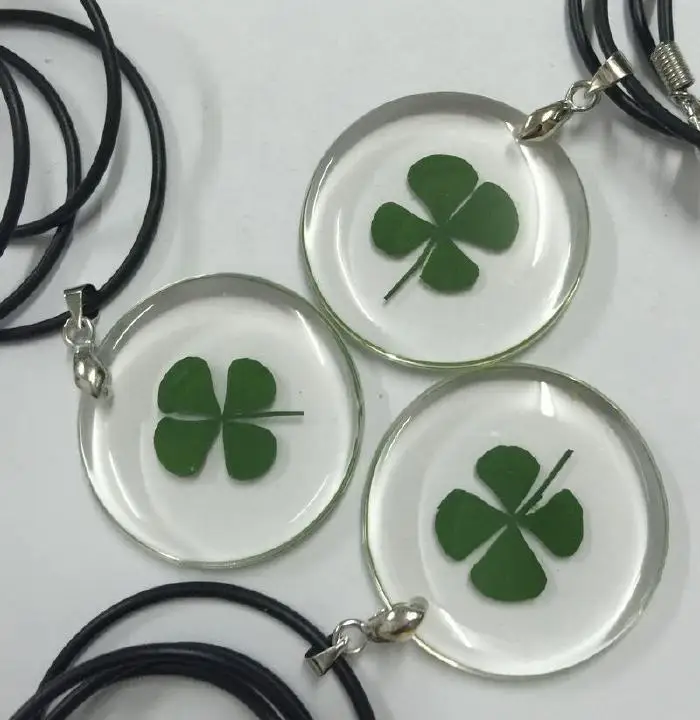 100 шт. натуральный сушеный Четырехлистный Клевер Красивая круглая