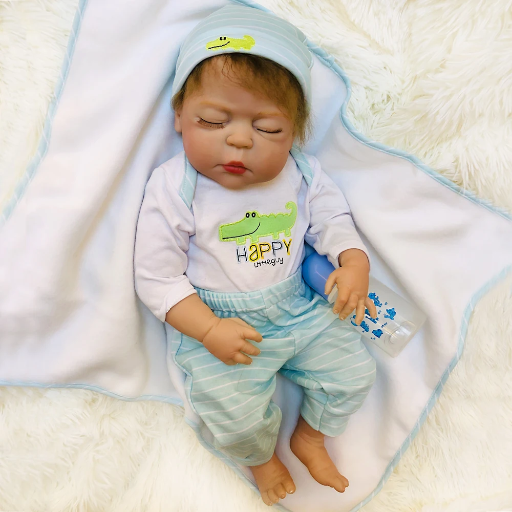 Дети bebe мальчик Reborn Детская кукла виниловая силиконовая боди 55 см Реалистичная