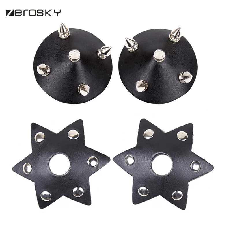 Zerosky 1 пара сексуальных накладок на соски из искусственной кожи наклейки для