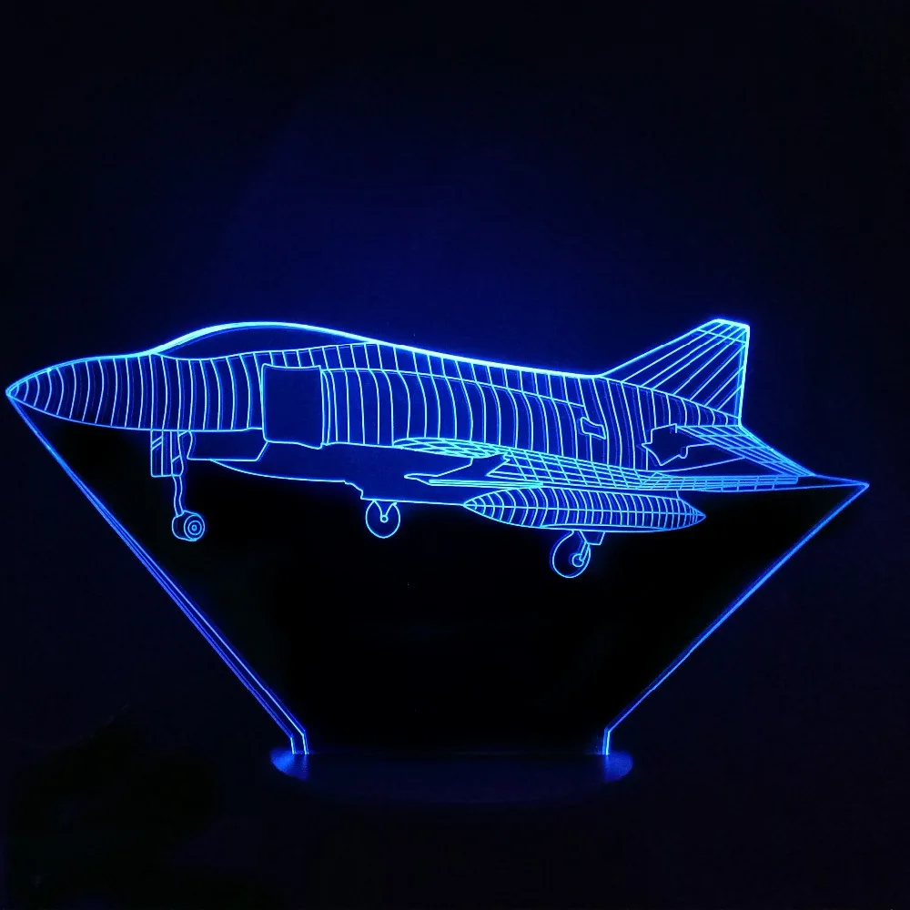 Новинка самолёт 3D светодиодные визуальные Красочные ночники USB ночник лампа для