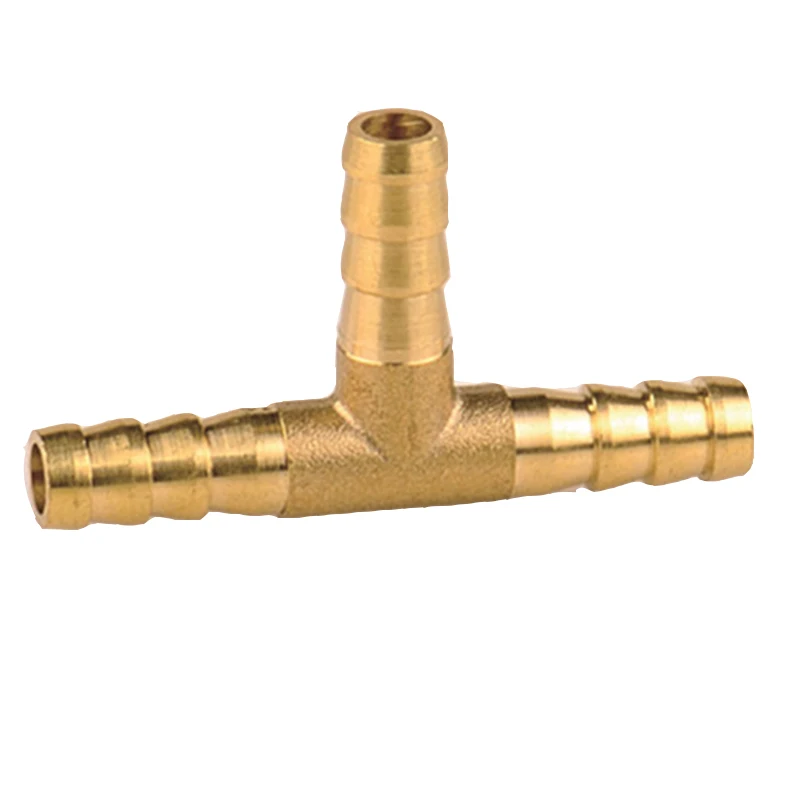 

T Type 1/8"1/4"3/8"1/2" Tee Pipe Fitting 6 8 10 12 14 16 19 mm Barb Hose Tail Reducer Fitting Multi Size Copper quick coupling
