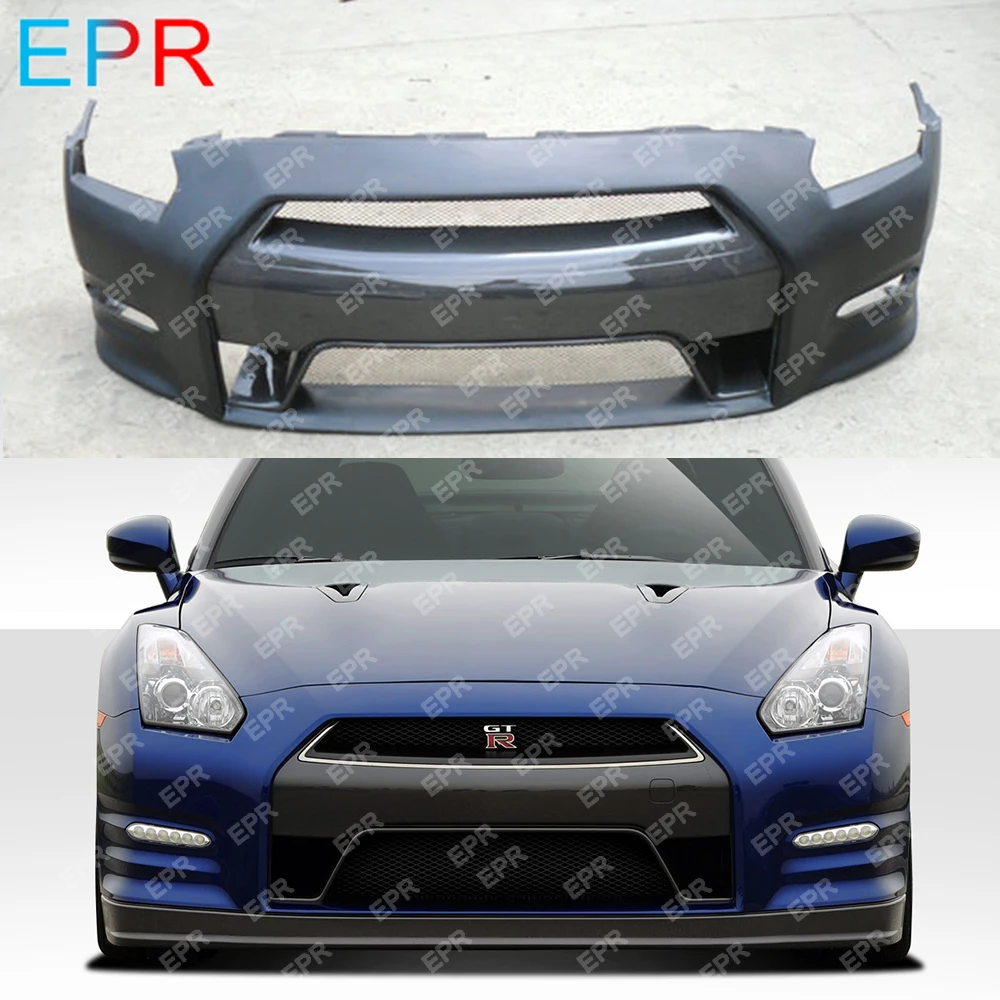 Для Nissan GTR R35 (2011 2013) стекло волокно OEM стиль передний бампер w/o LED (DBA бампер) тюнинг