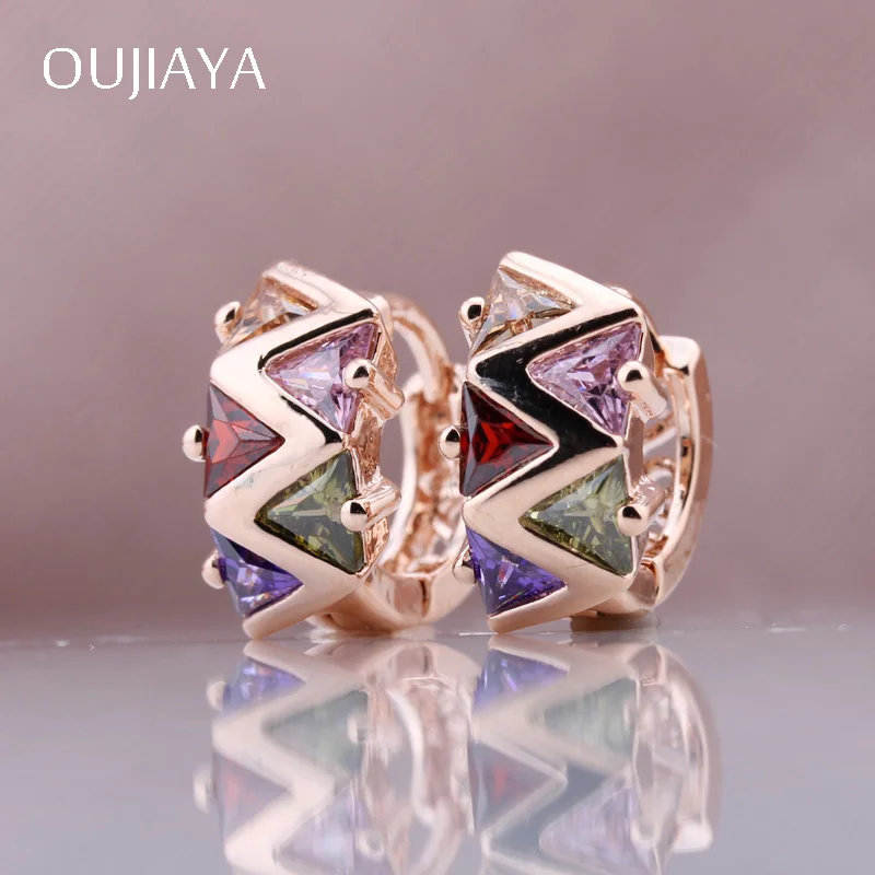 ROSE GOLD-C OUJIAYA, полые, микро-воск, инкрустация, 585, розовое золото, свадебные, Роскошные, натуральный циркон, висячие серьги, модные, женские, вечерние, изысканные, A39 - Окраска металла: ROSE GOLD-C