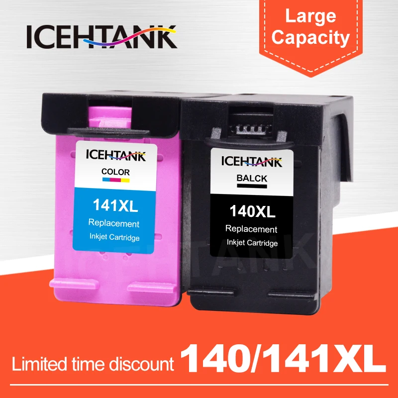 Сменный картридж ICEHTANK для принтеров HP 140 141 XL Photosmart C4283 C4583 C4483 C5283 D5363|Чернильные