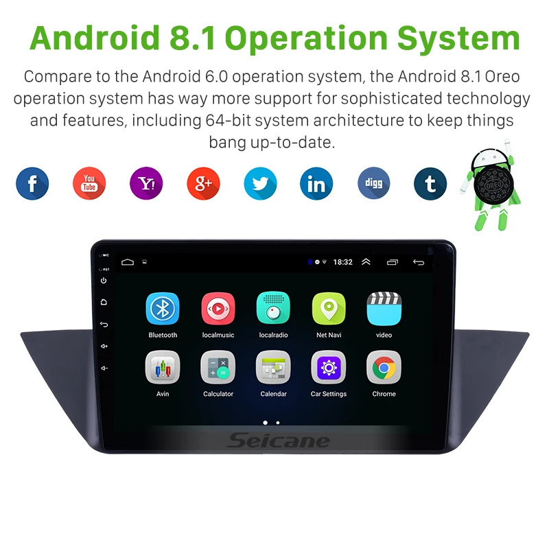 Автомобильный мультимедийный плеер seicane 10 1 дюймов Android 9 0 HD 1080P видеосенсорный