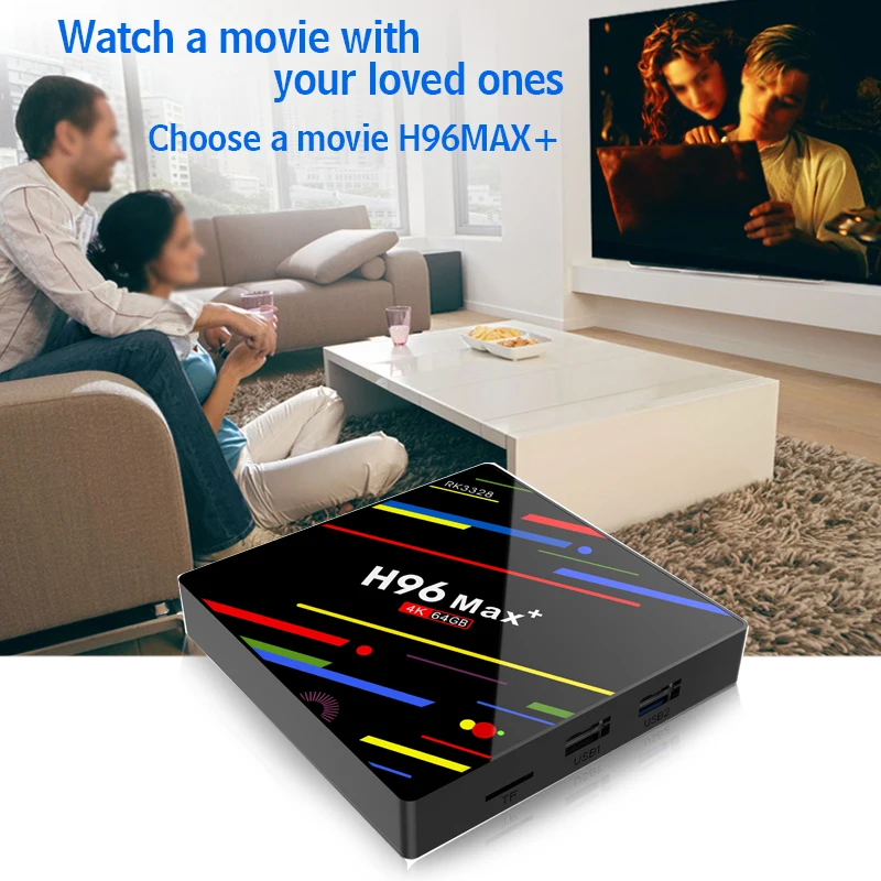2018 H96 MAX Plus caja de TV inteligente Android 8 1 TVBox 4 Гб ОЗУ 32 ГБ/64 ПЗУ Rockchip RK3328 1080 p K H.265