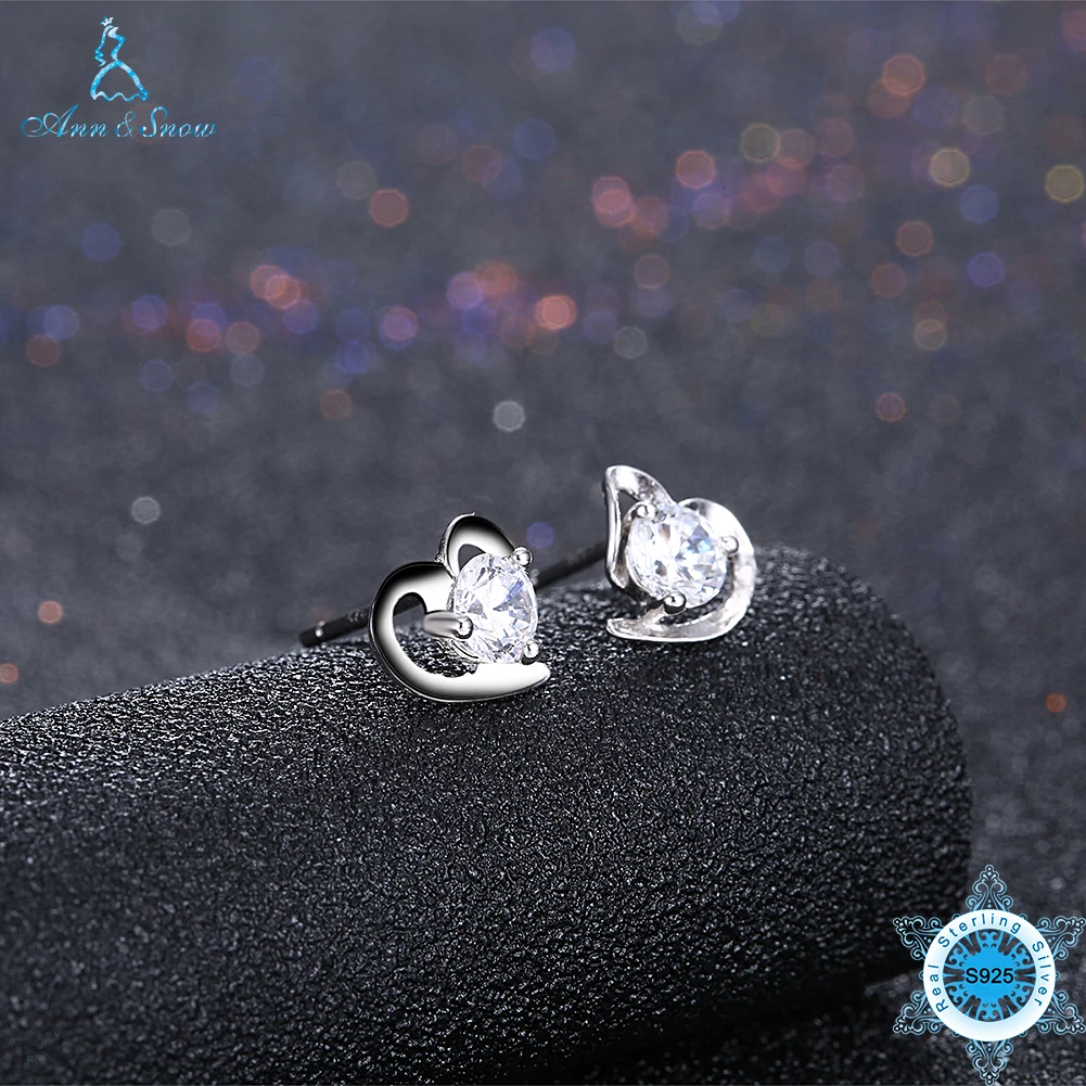 Женские серьги гвоздики из серебра 100% пробы с фианитом|stud earrings|earrings collectionearrings with