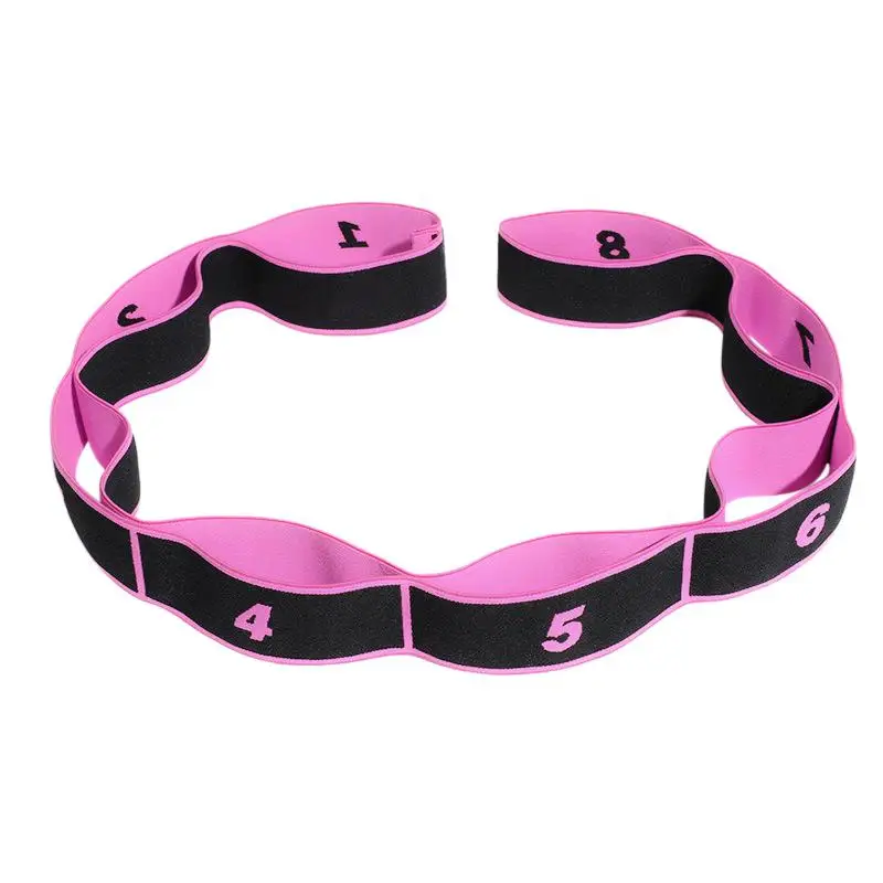 Pink black Тяговый ремень для йоги, эластичный латексный пояс из полиэстера для латинских танцев, растягивающаяся лента-петля, спортзал для пилатеса, Фитнес и спортивные товары - Цвет: Pink black