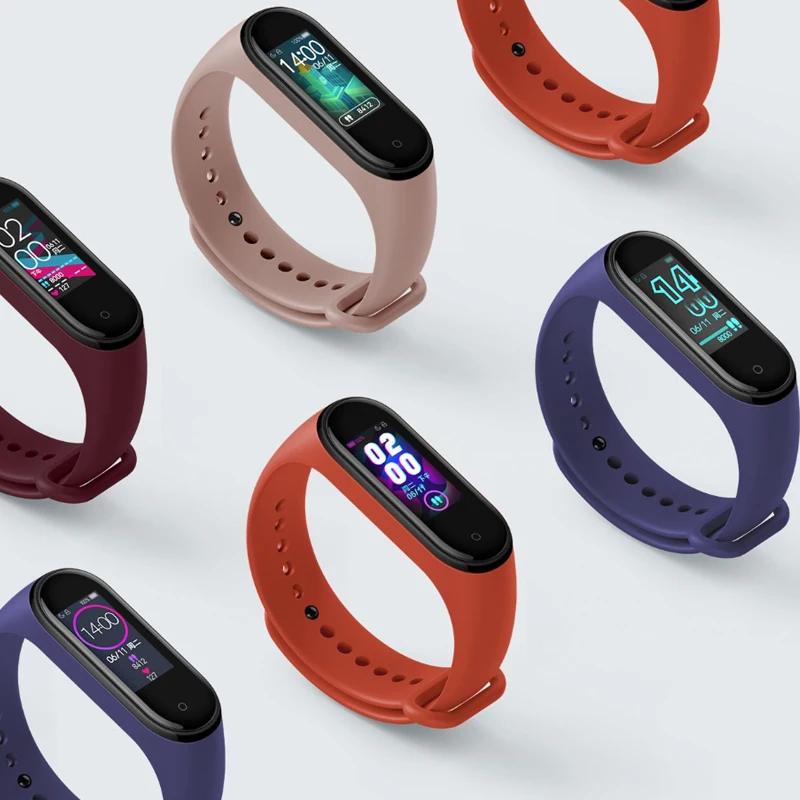 Xiaomi mi-браслет 4 смарт-браслет 3 AMOLED цветной экран mi Band 4 пульсометр фитнес 50 атм водонепроницаемый смарт-браслет 135 мАч